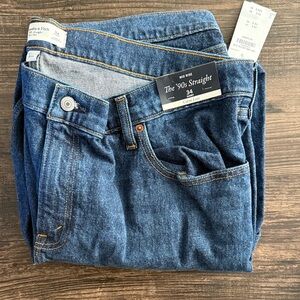 Abercrombie & Fitch Women’s Mid Rise Straight Jeans - Dark Blue